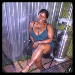 Odd green dress with slit